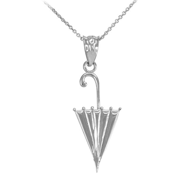 Gold Retracted Umbrella Pendant Necklace, view 5