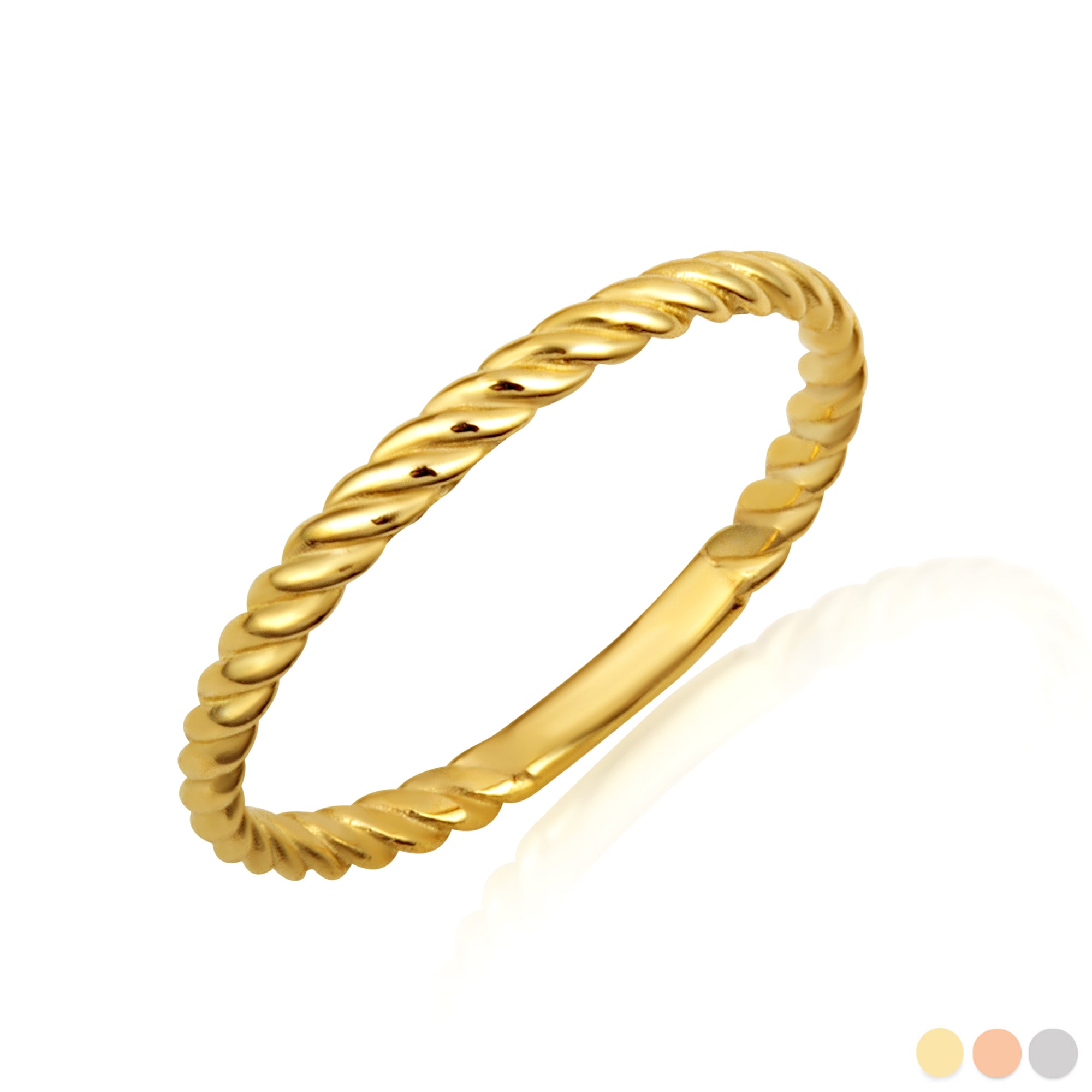 Gold Rope Twist Band Ring