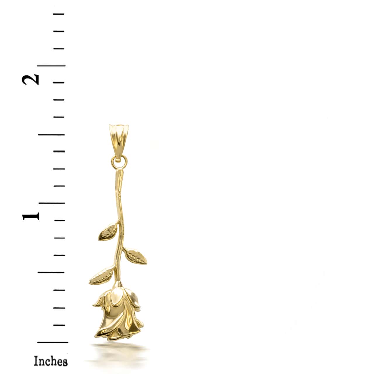 Gold Rose Flower Pendant Necklace, view 3
