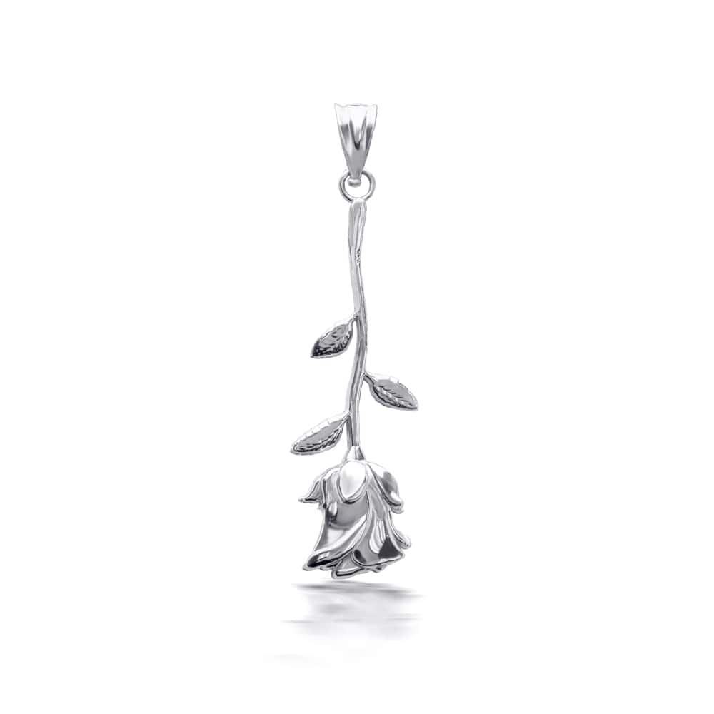 Gold Rose Flower Pendant Necklace, view 7