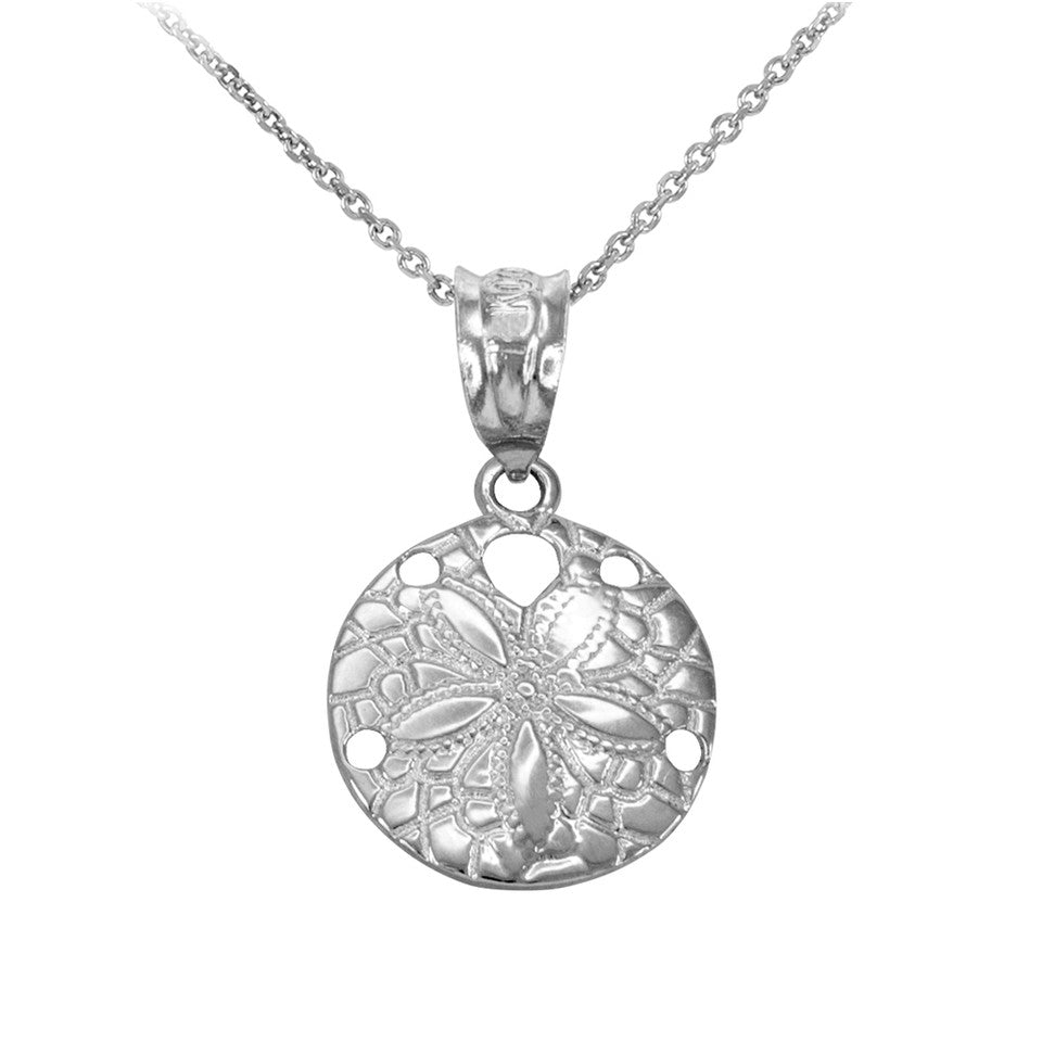 Gold Round Sand Dollar Pendant Necklace, view 2