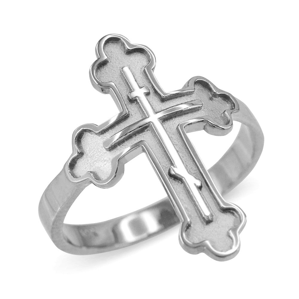 Gold Russian Orthodox Cross Ring, view 3
