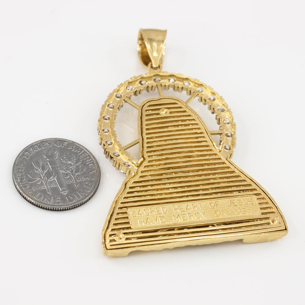 Gold Sacred Heart Of Jesus Pendant, view 2