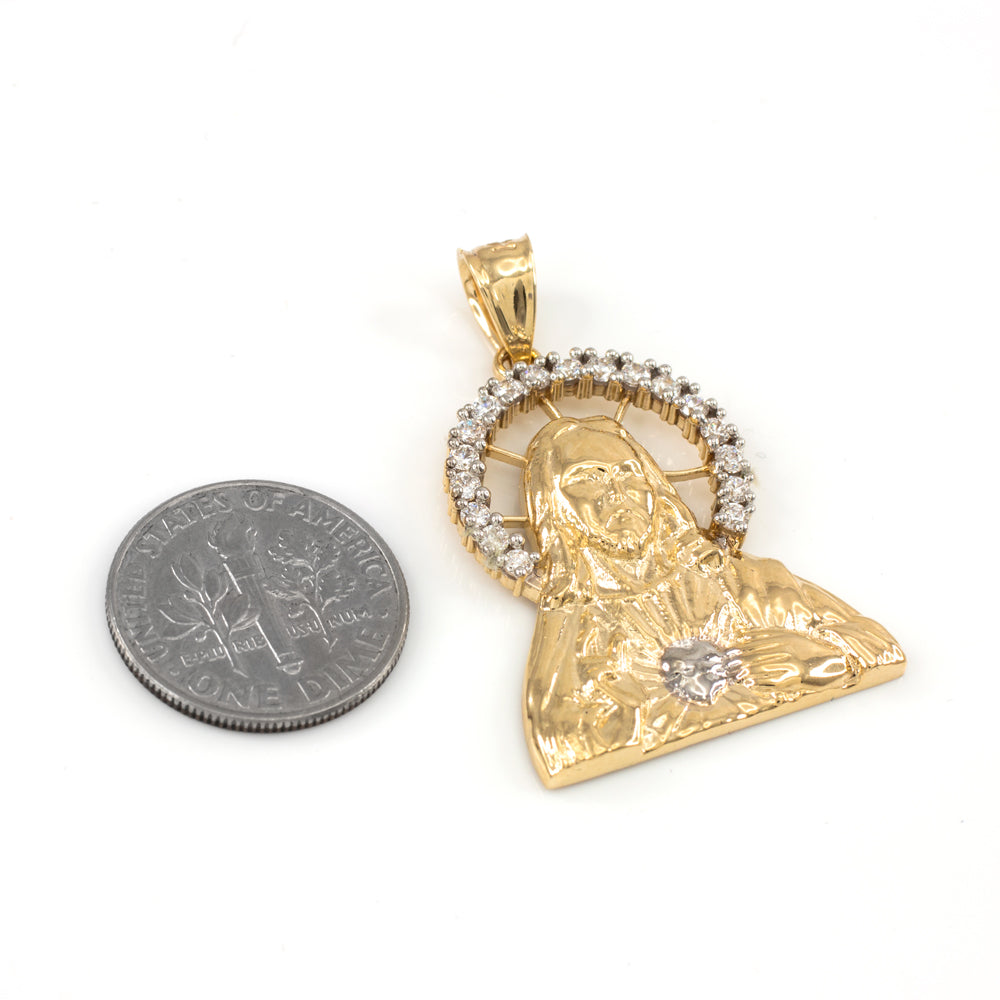 Gold Sacred Heart Of Jesus Pendant, view 3