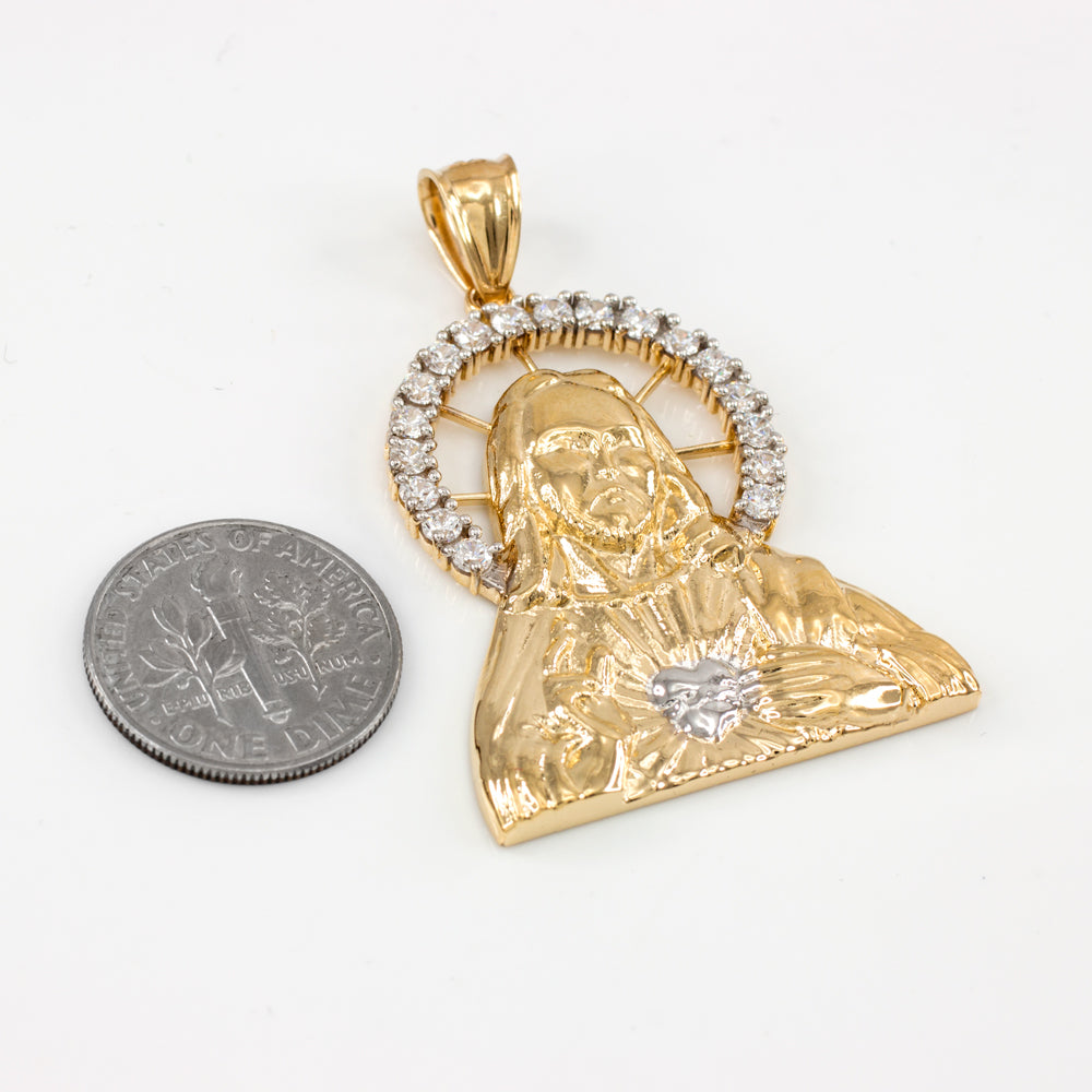 Gold Sacred Heart Of Jesus Pendant, view 4