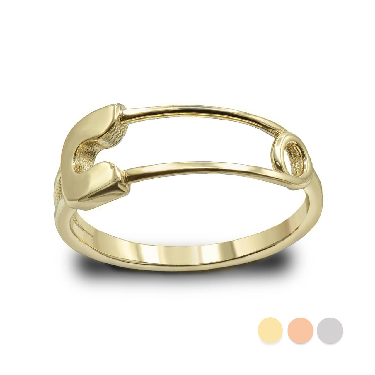 Gold Safety Pin Band Ring