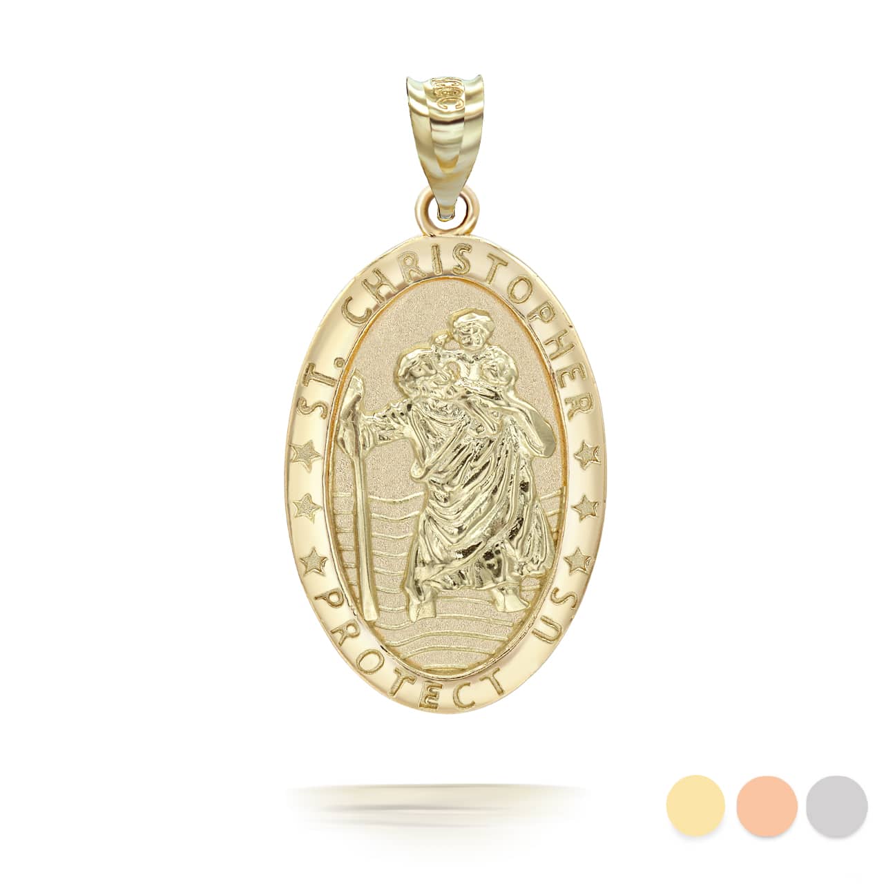 Gold Saint Christopher Pendant Necklace