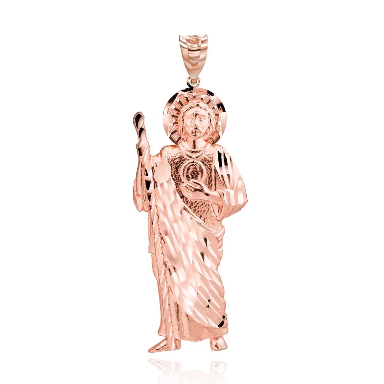 Gold Saint Jude Patron Saint of Hope (Small 1.7") Pendant Necklace, view 6
