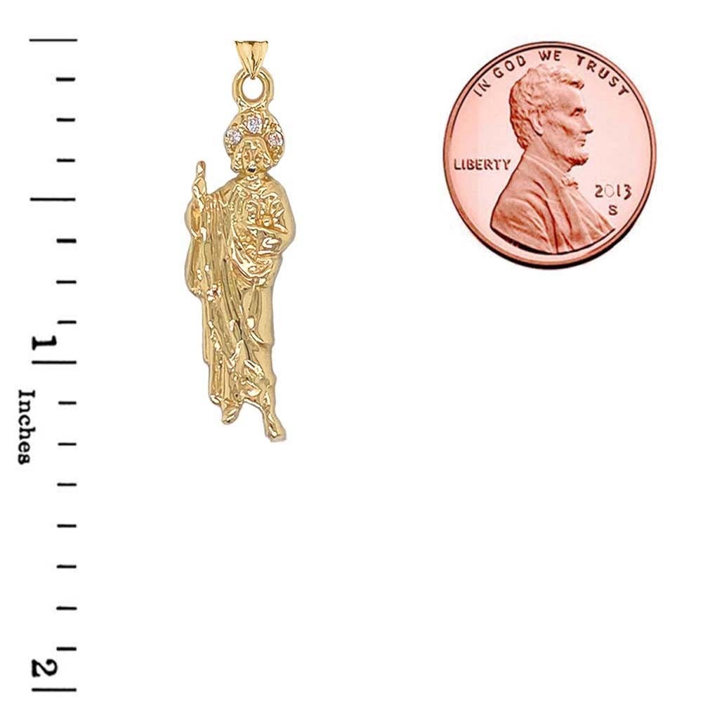 Gold Saint Jude Pendant Necklace, view 3