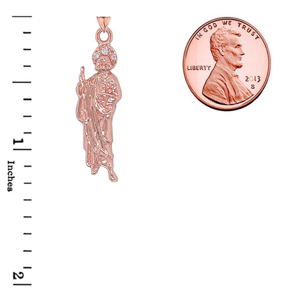 Gold Saint Jude Pendant Necklace, view 6