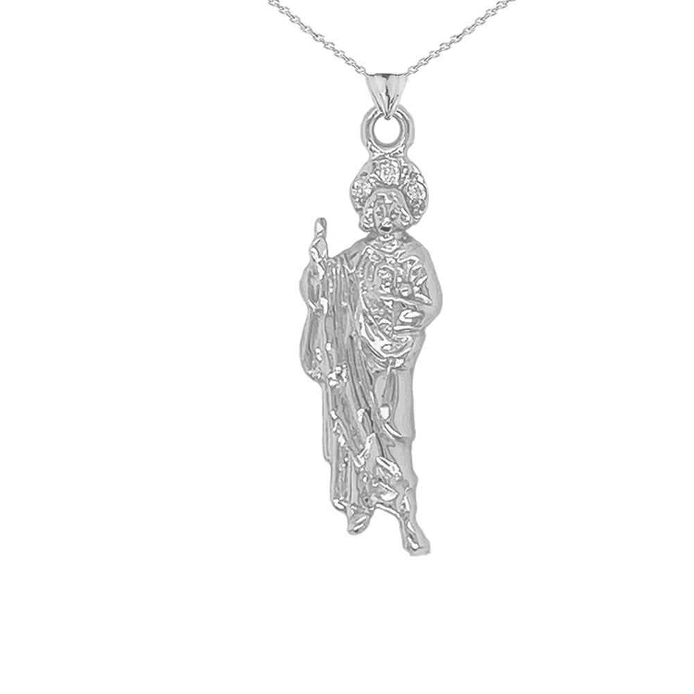 Gold Saint Jude Pendant Necklace, view 7