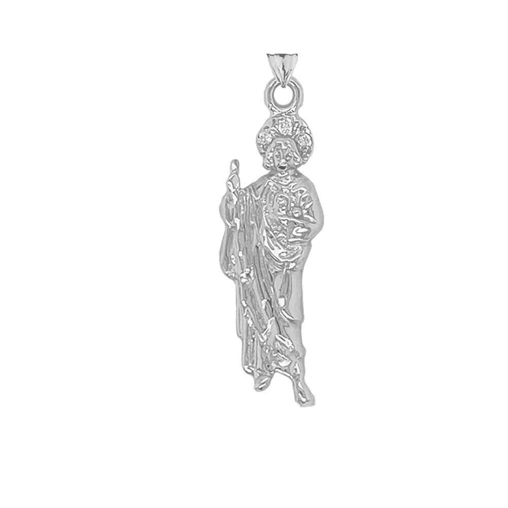 Gold Saint Jude Pendant Necklace, view 8