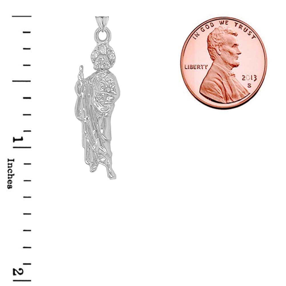Gold Saint Jude Pendant Necklace, view 9
