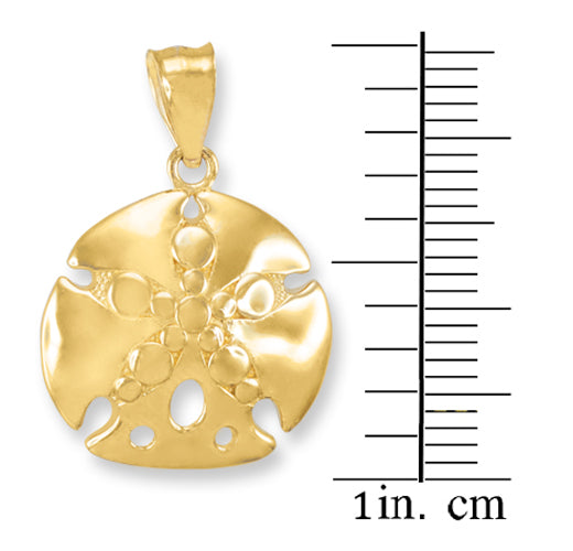 Gold Sand Dollar Pendant Necklace, view 3