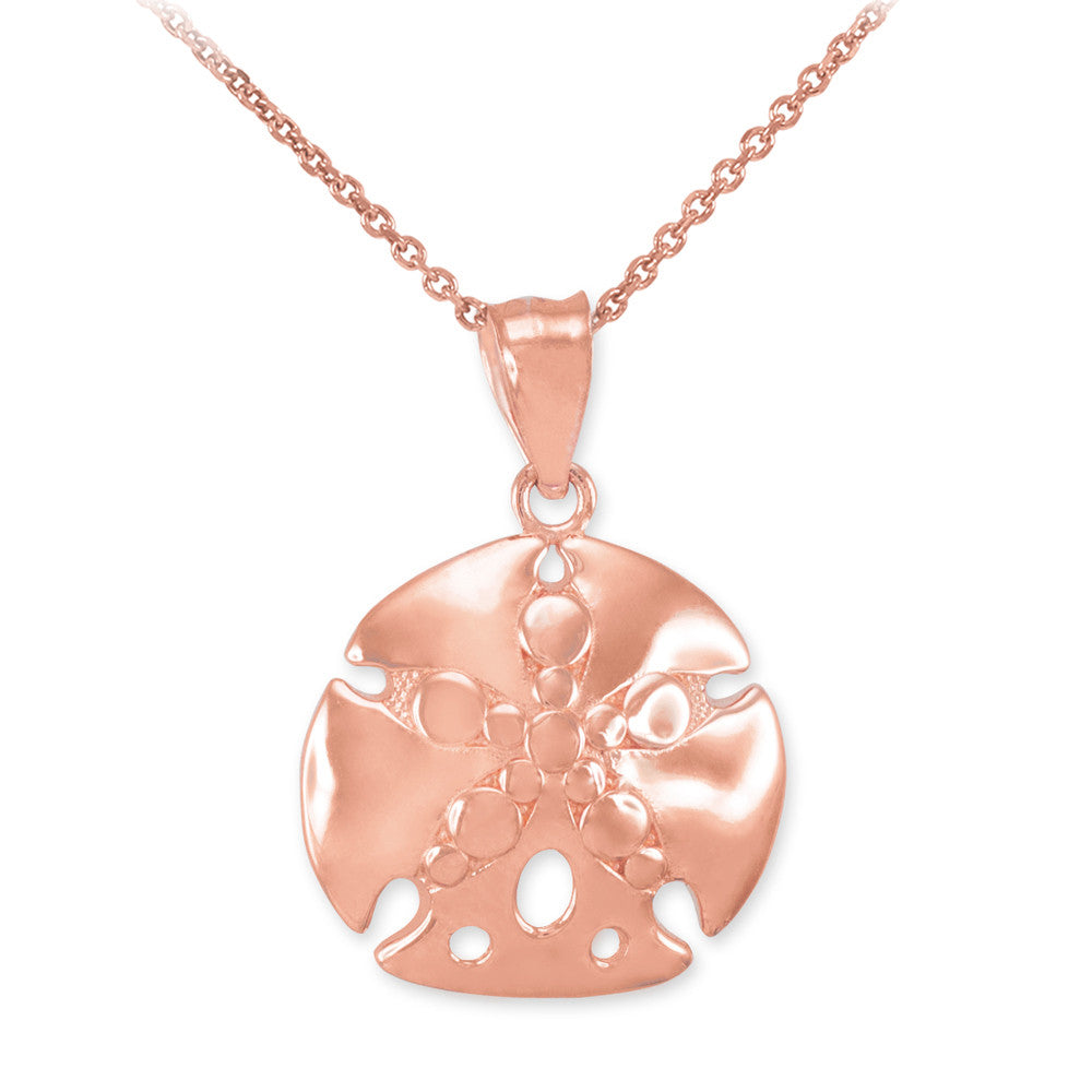 Gold Sand Dollar Pendant Necklace, view 4