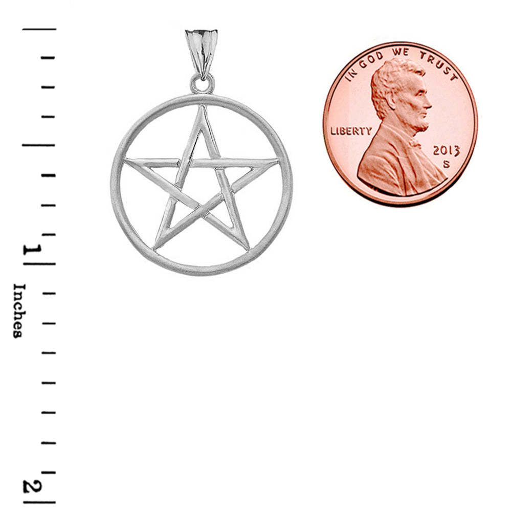 Gold Satin Finish Elegant Pentagram Pendant Necklace, view 9