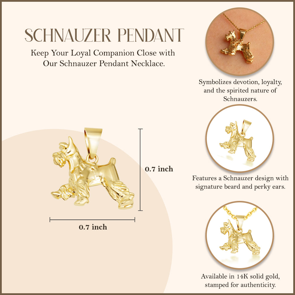 Gold Schnauzer Dog Necklace, view 4