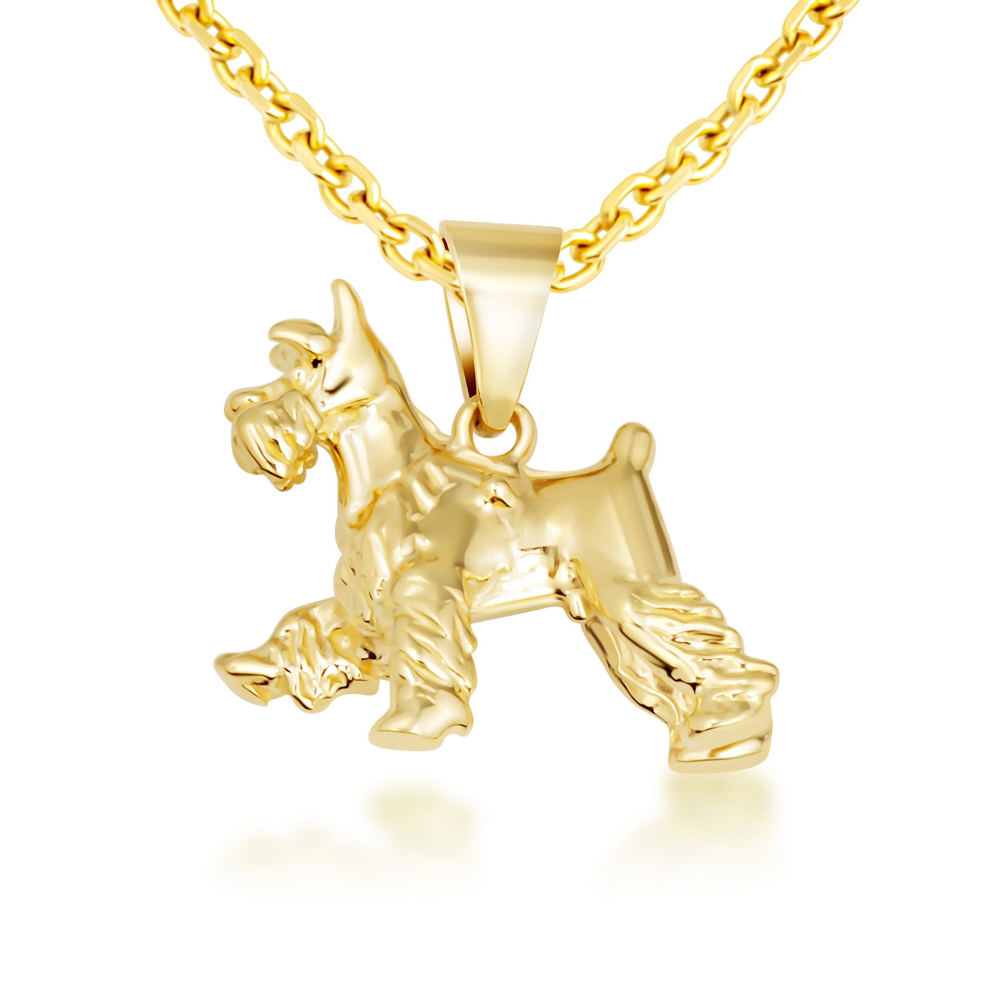 Gold Schnauzer Dog Necklace, view 5