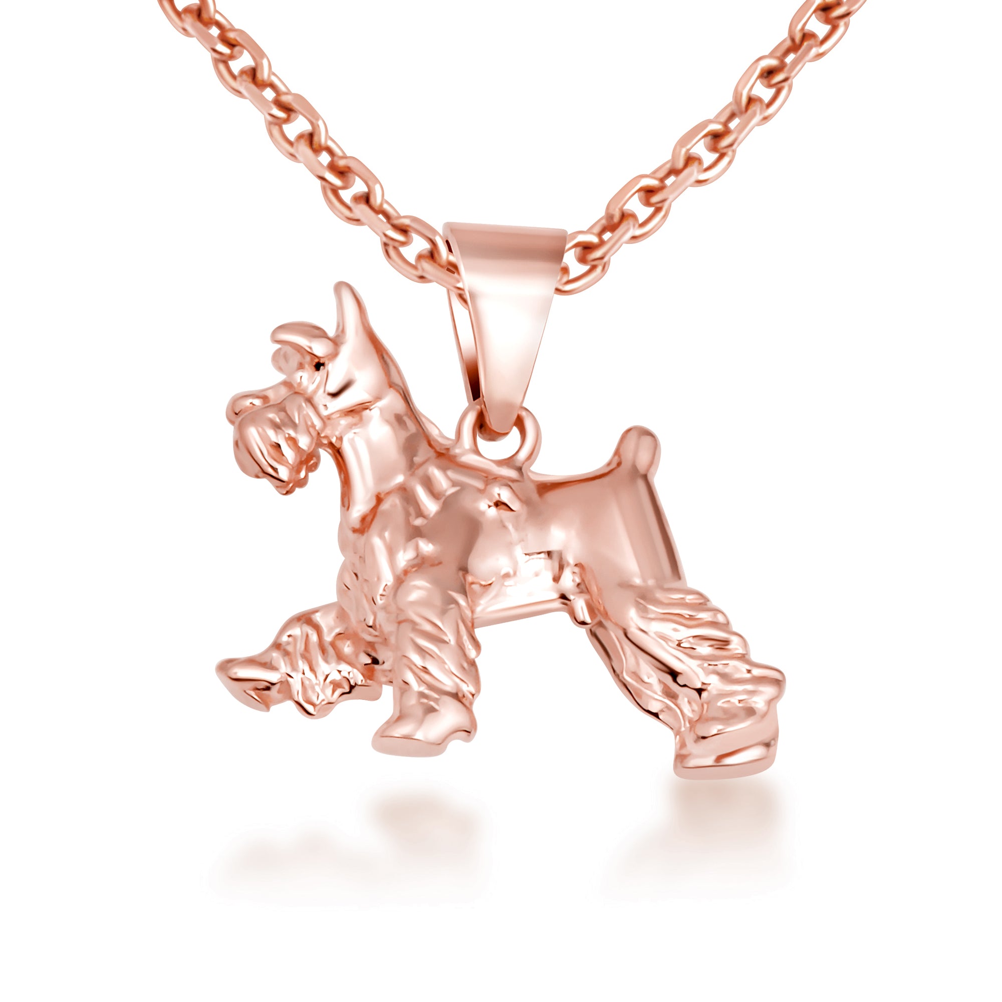 Gold Schnauzer Dog Necklace, view 7