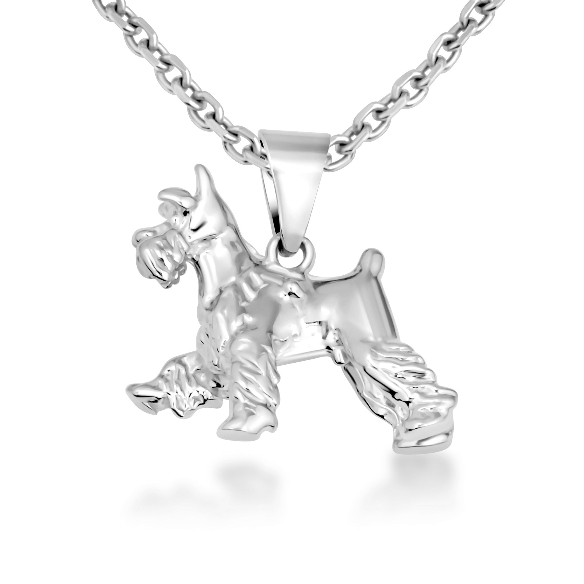 Gold Schnauzer Dog Necklace, view 9