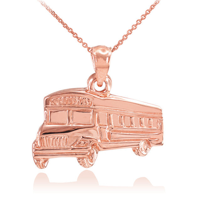 Gold School Bus Pendant Necklace, view 2