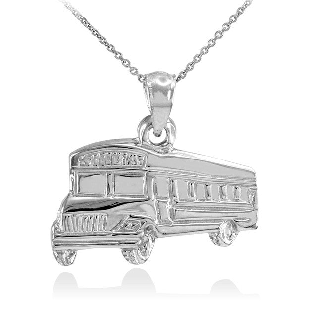 Gold School Bus Pendant Necklace, view 3