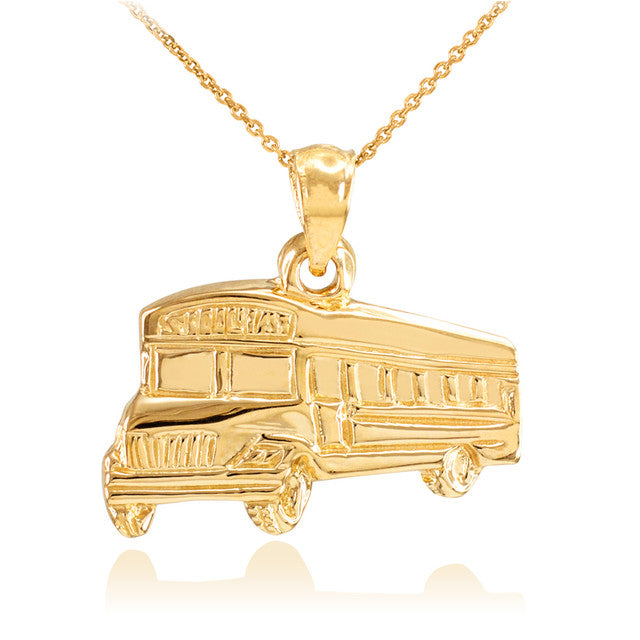 Gold School Bus Pendant Necklace, view 4