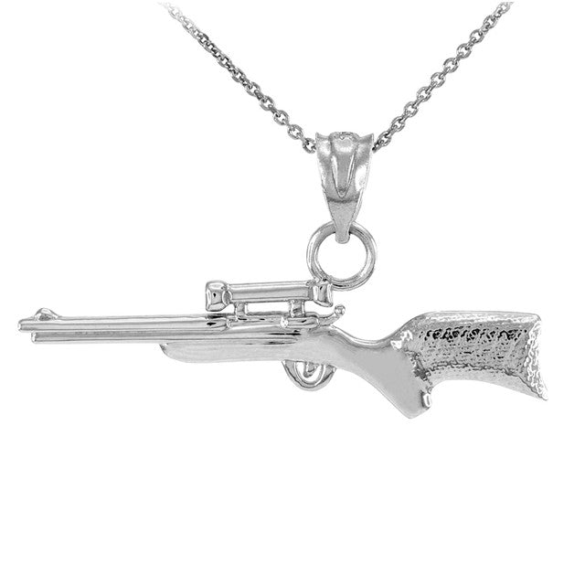 Gold Scope Sniper Rifle Pendant Necklace, view 3