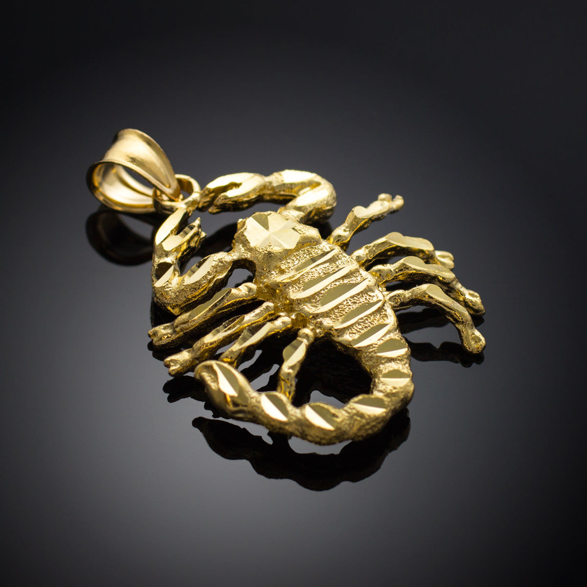 Gold Scorpion Pendant Necklace, view 3