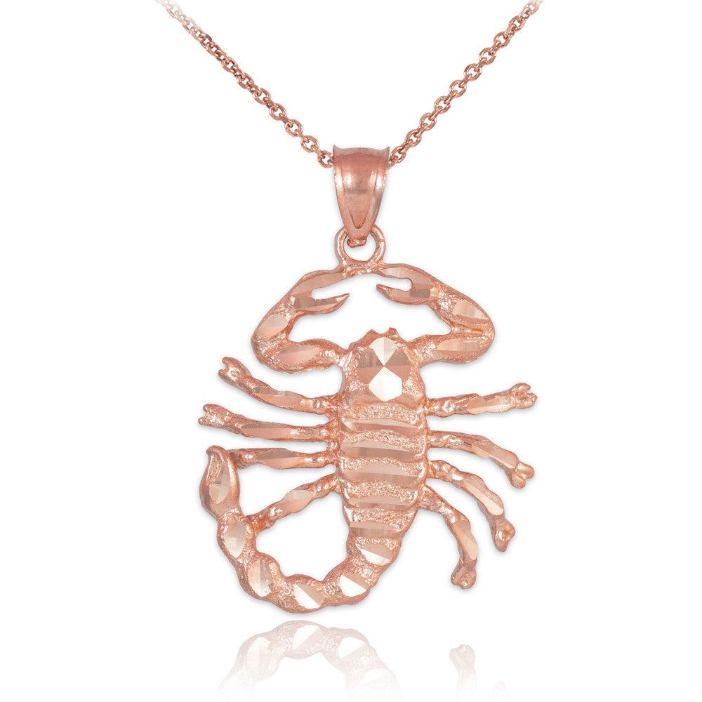 Gold Scorpion Pendant Necklace, view 5