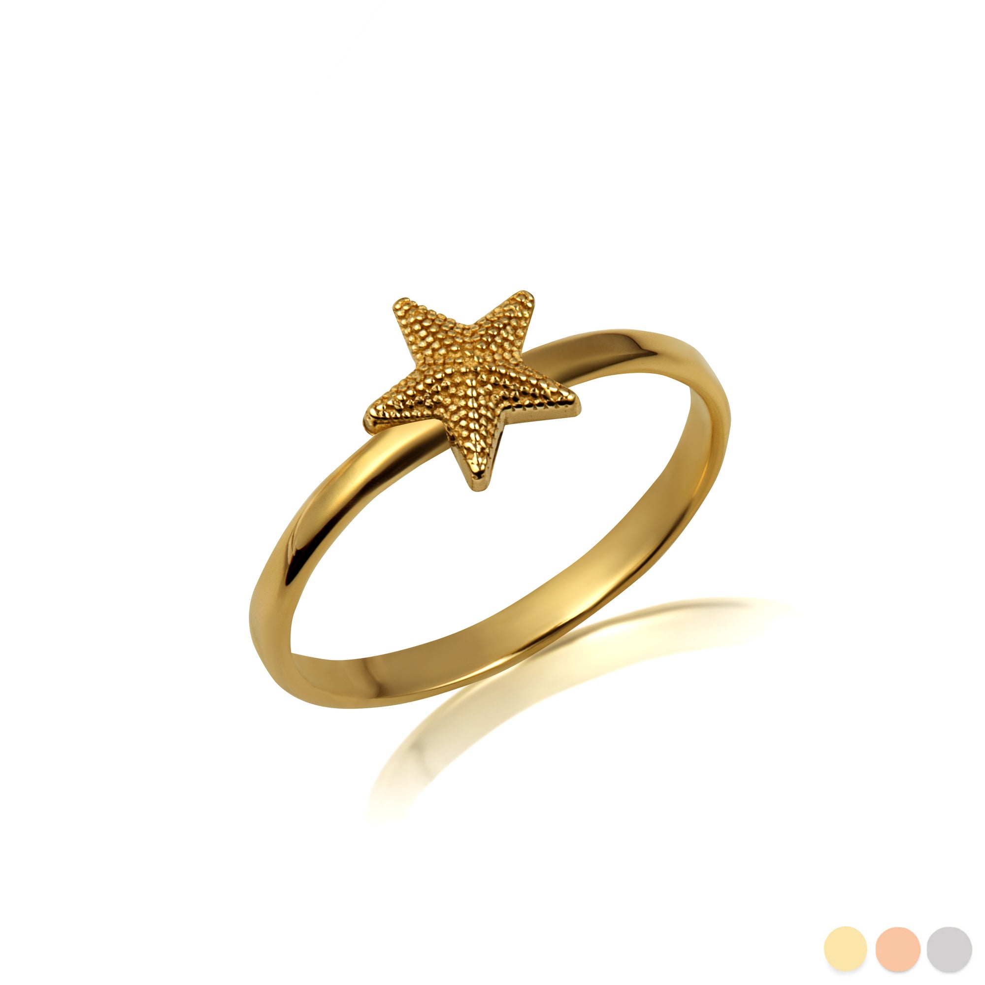 Gold Sea Starfish Ocean Ring