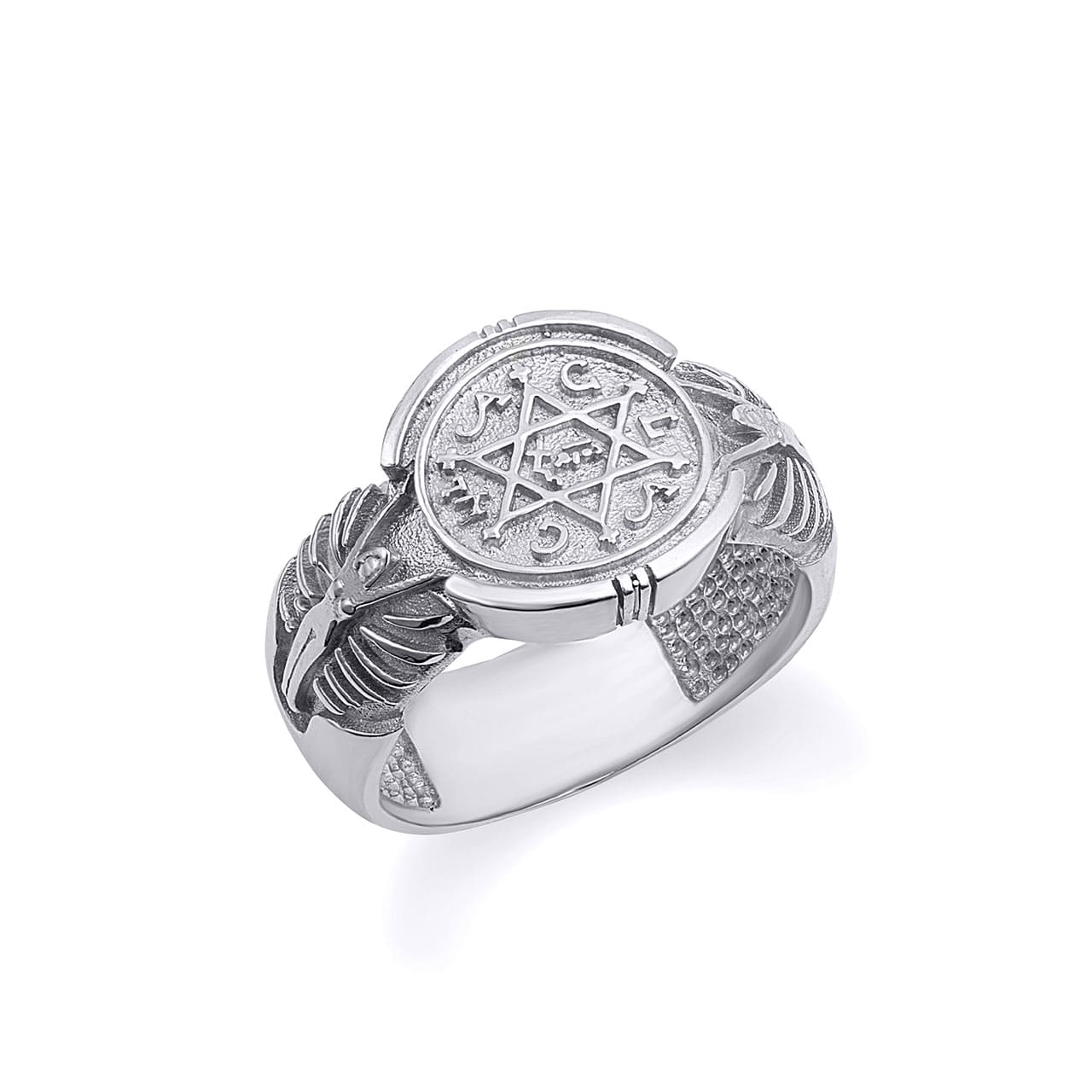 Gold Seal of King Solomon Jewish Star of David Signet Ring, view 3