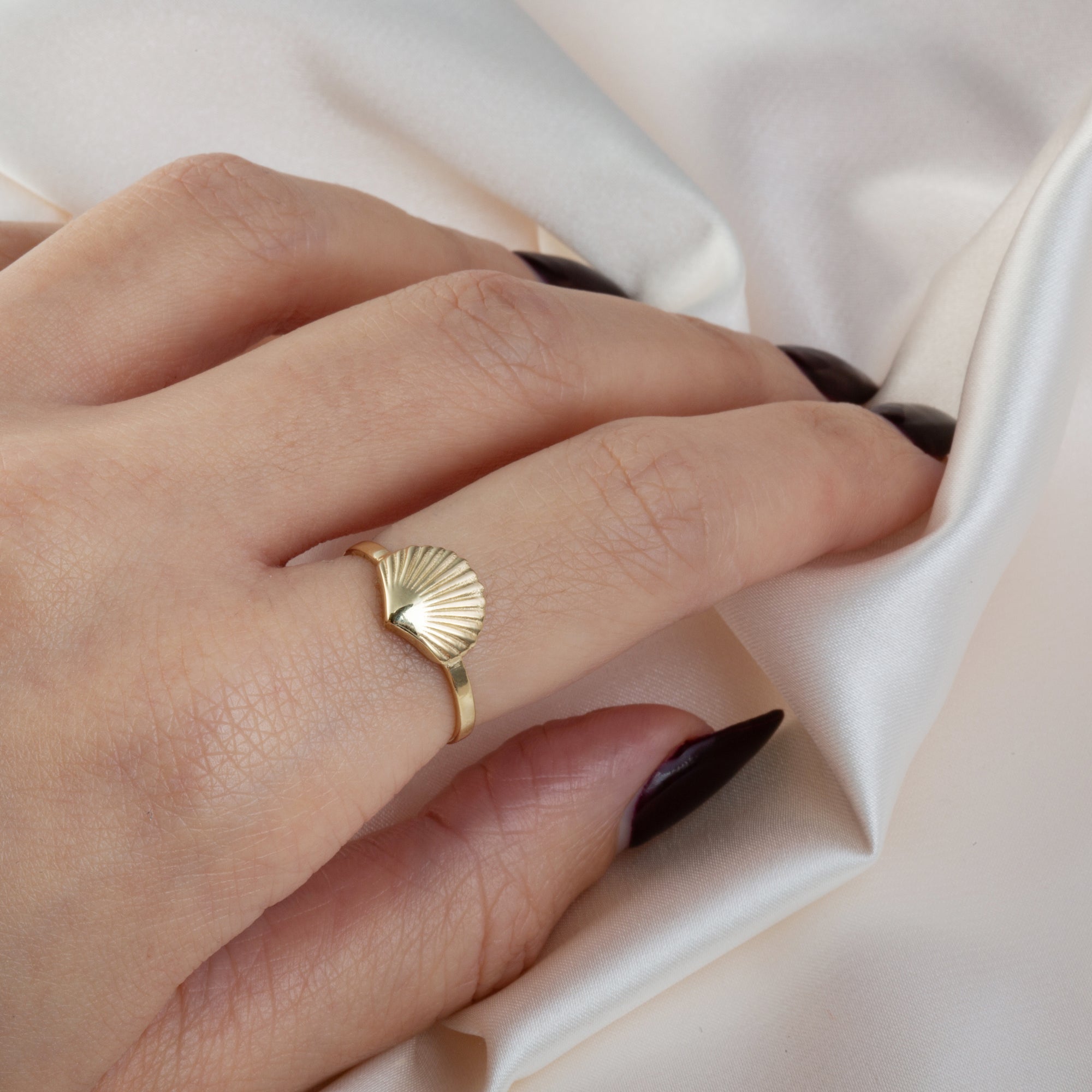 Gold Seashell Beach Ring, view 2