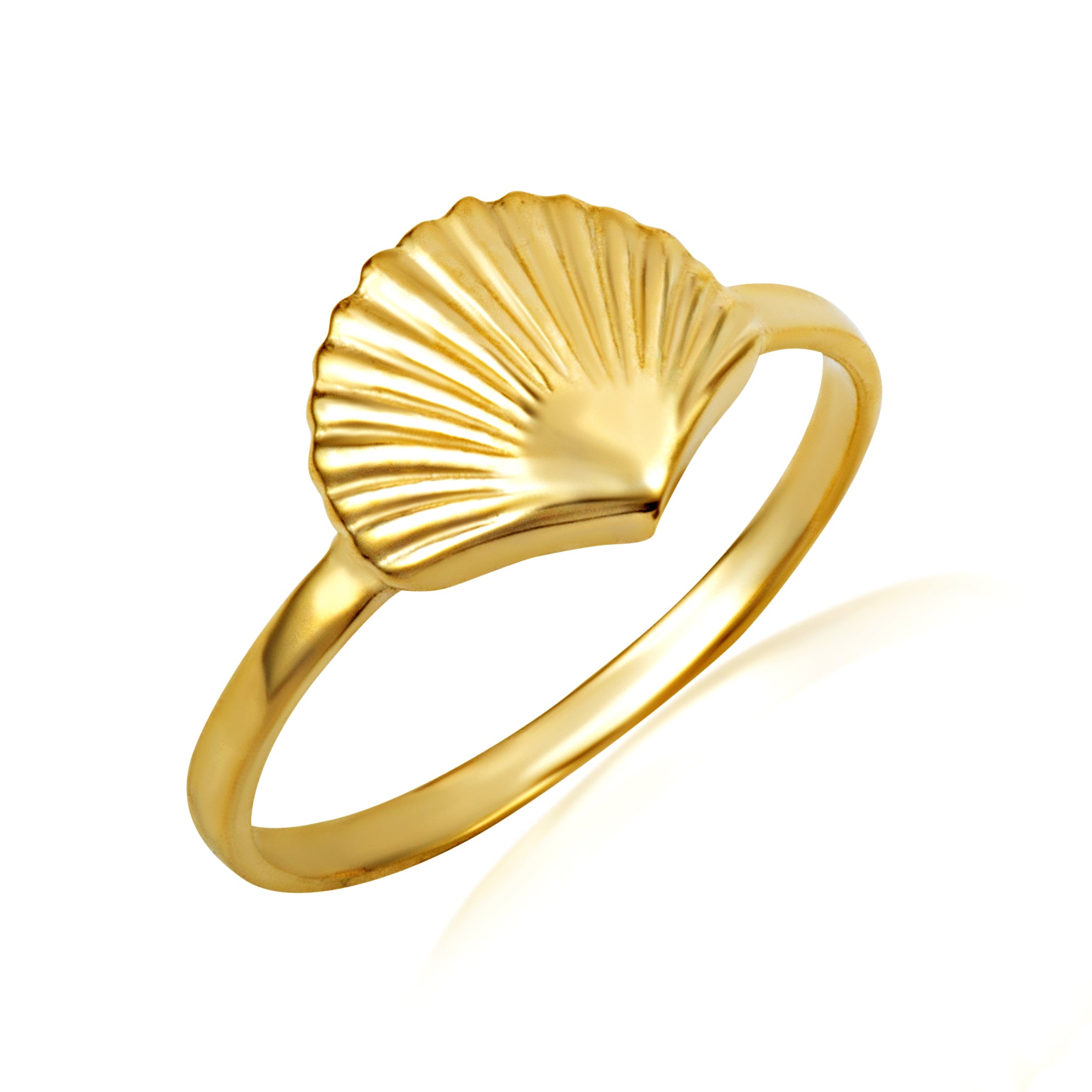 Gold Seashell Beach Ring, view 5