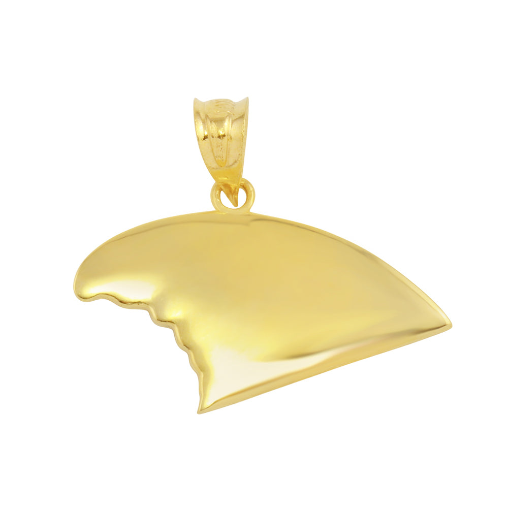 Gold Shark Fin Pendant Necklace