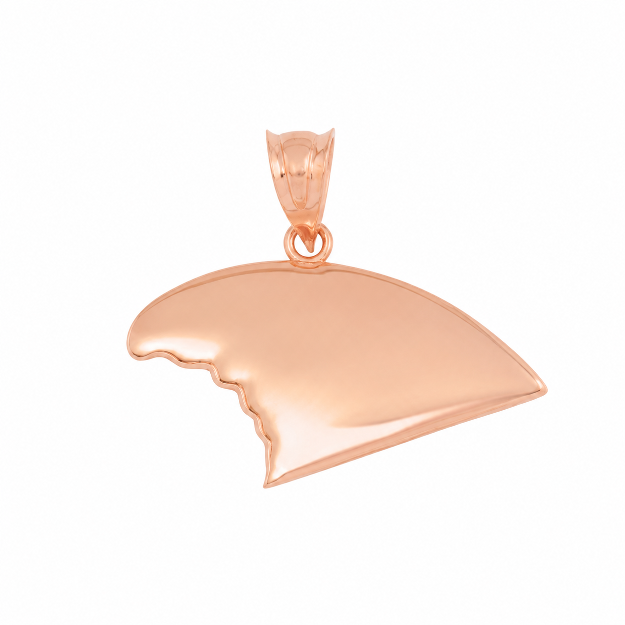 Gold Shark Fin Pendant Necklace, view 4