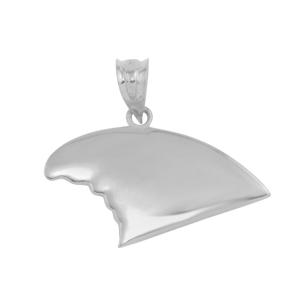 Gold Shark Fin Pendant Necklace, view 6