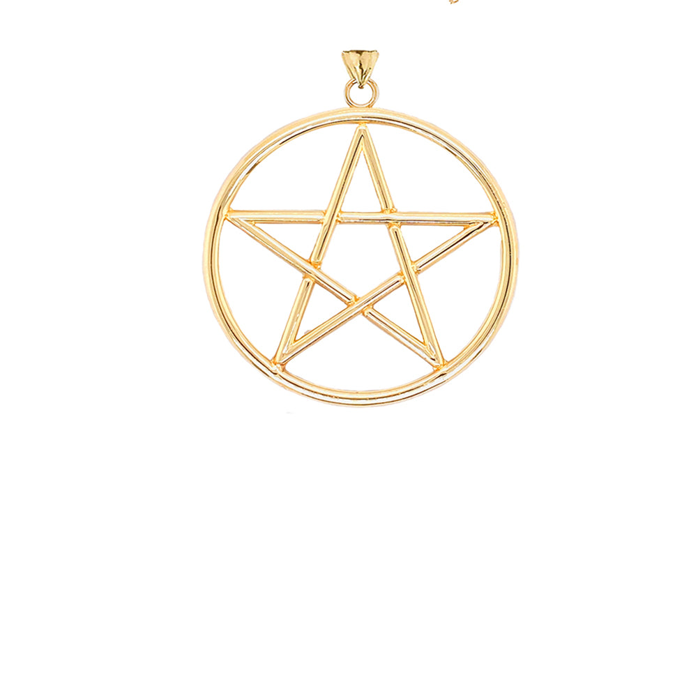 Gold Small Pentagram Pendant, view 2