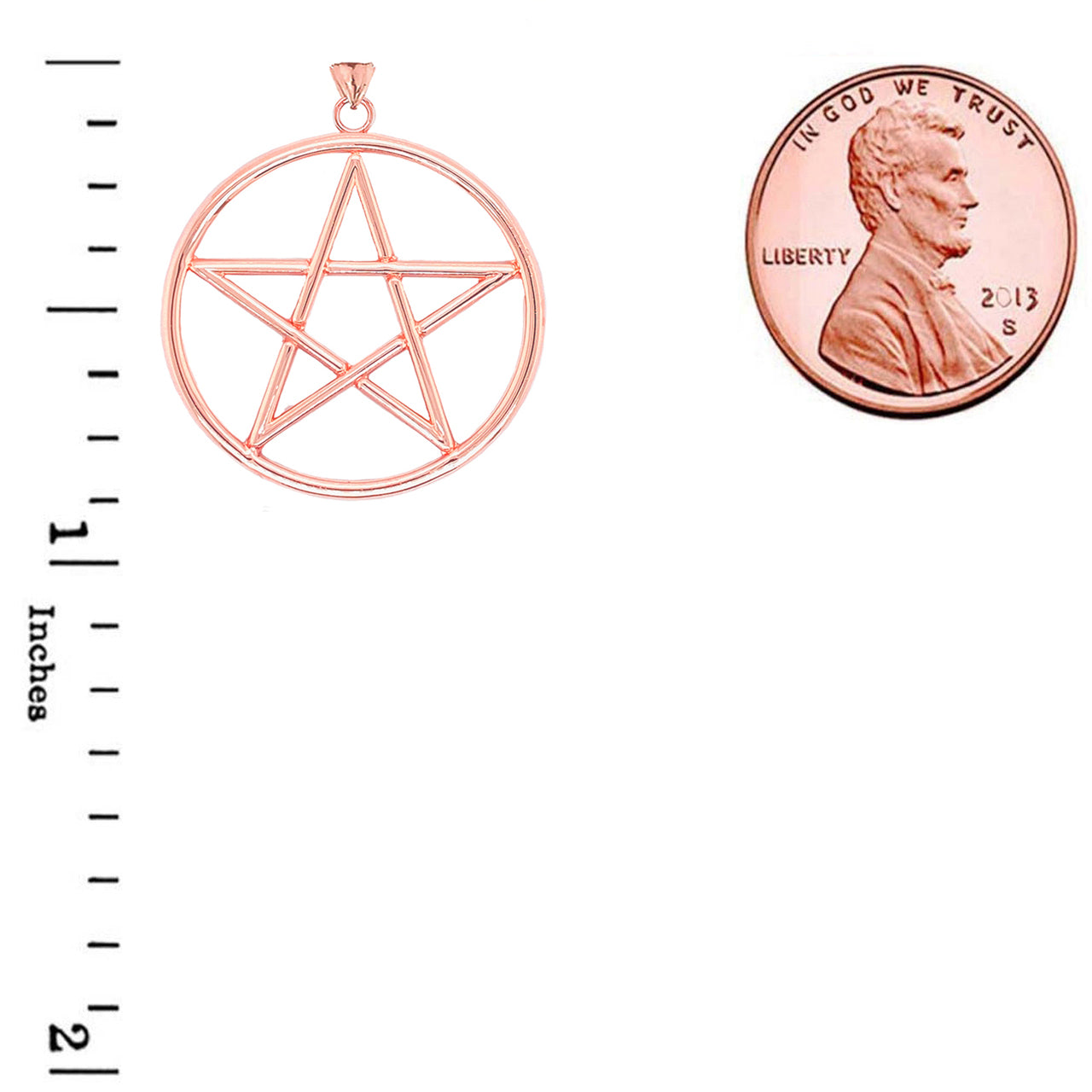 Gold Small Pentagram Pendant, view 6