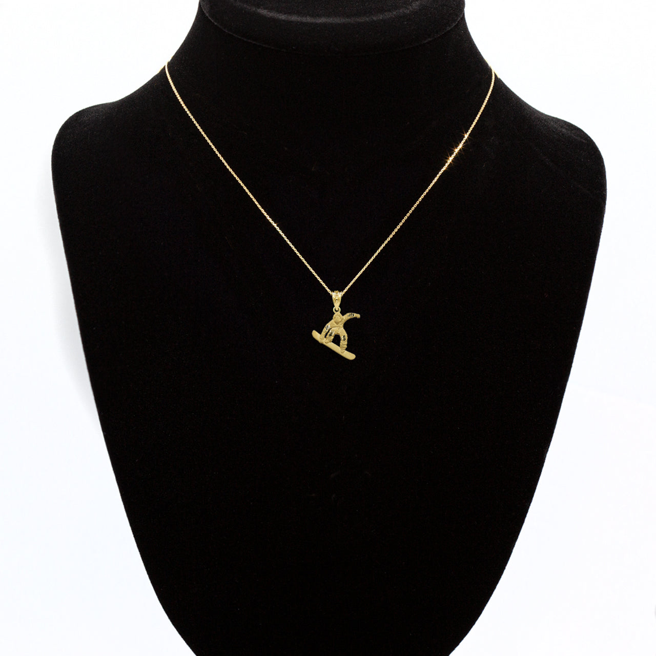 Gold Snowboarding 3D Charm Necklace, view 5