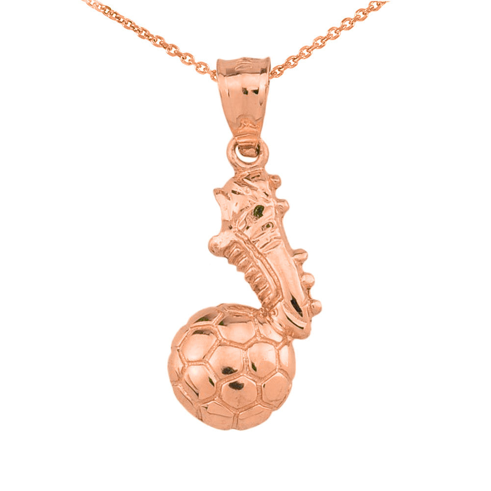 Gold Soccer Ball Cleats Shoe Fútbol Sports Pendant Necklace, view 3