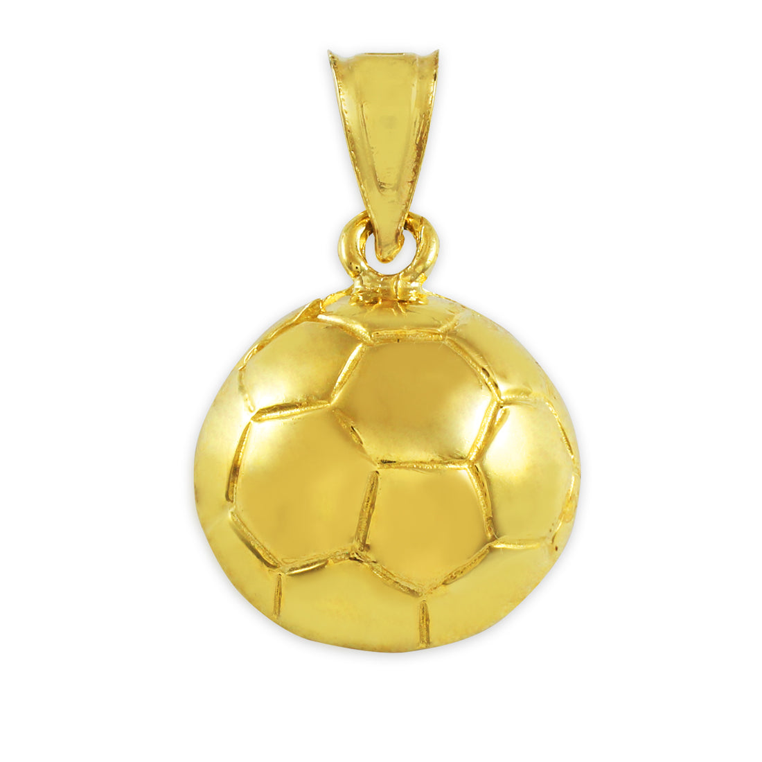 Gold Soccer Ball Fútbol Sports Pendant Necklace