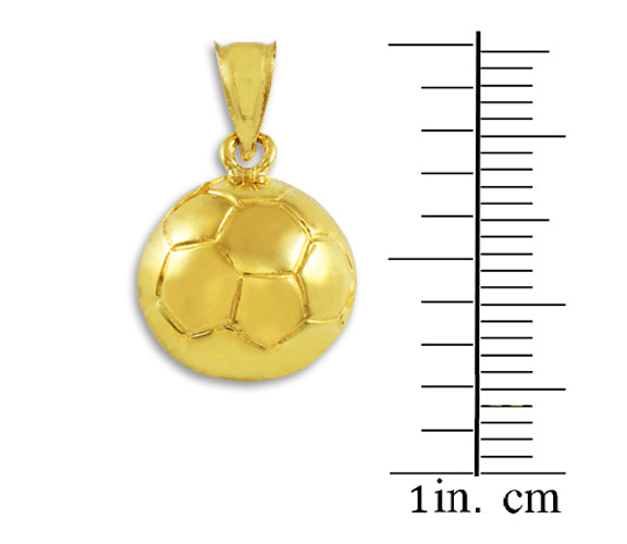 Gold Soccer Ball Fútbol Sports Pendant Necklace, view 2