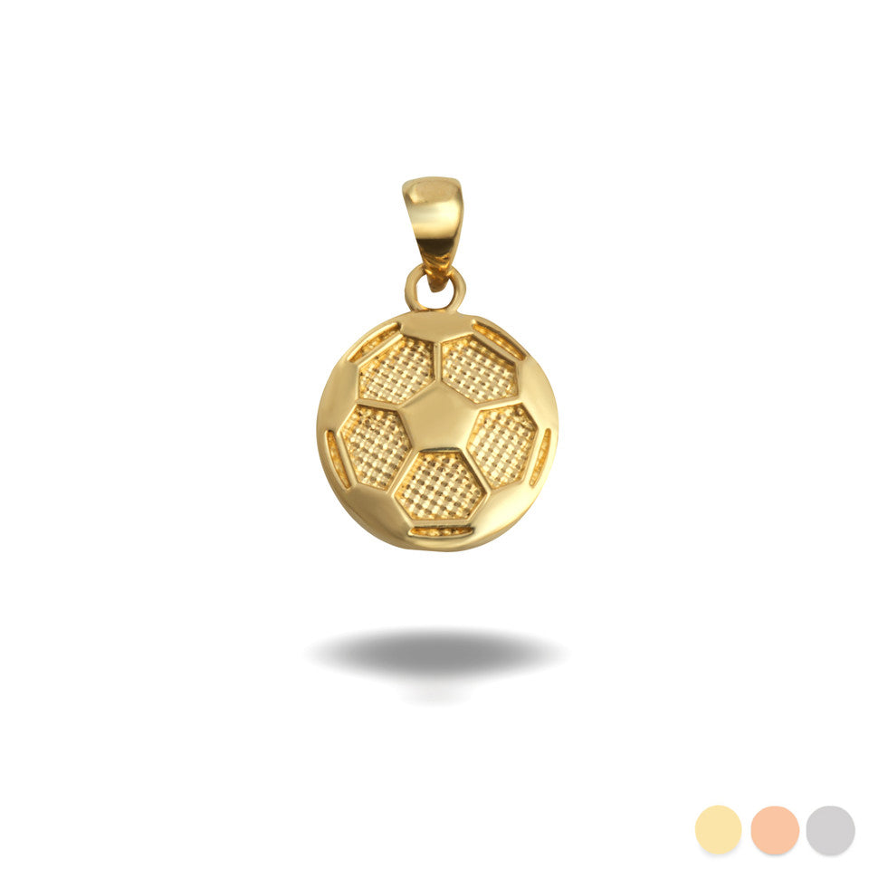 Gold Soccer Ball Sports Pendant Necklace