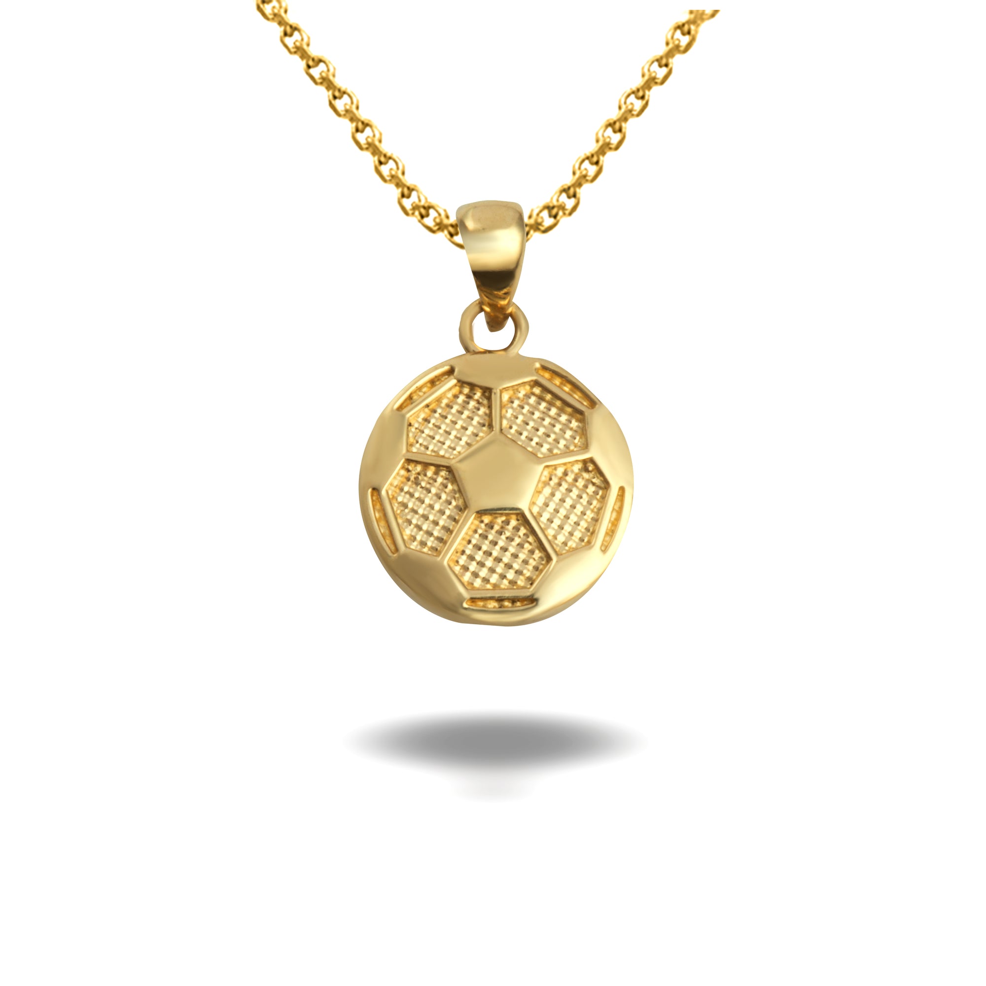Gold Soccer Ball Sports Pendant Necklace, view 5