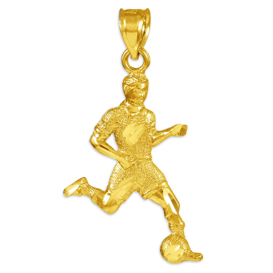 Gold Soccer Player Fútbol Sports Pendant Necklace, view 4