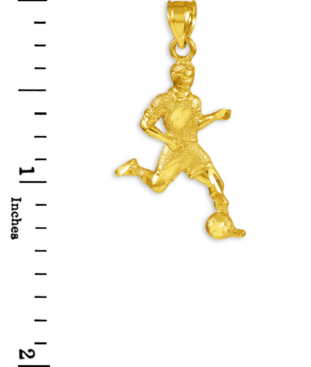 Gold Soccer Player Fútbol Sports Pendant Necklace, view 5