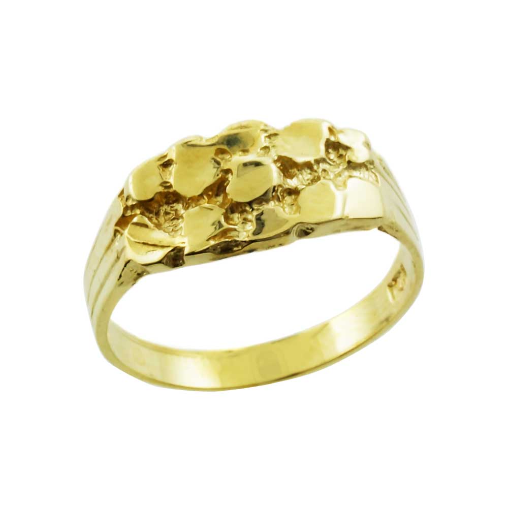 Gold Solid Nugget Men's Ring