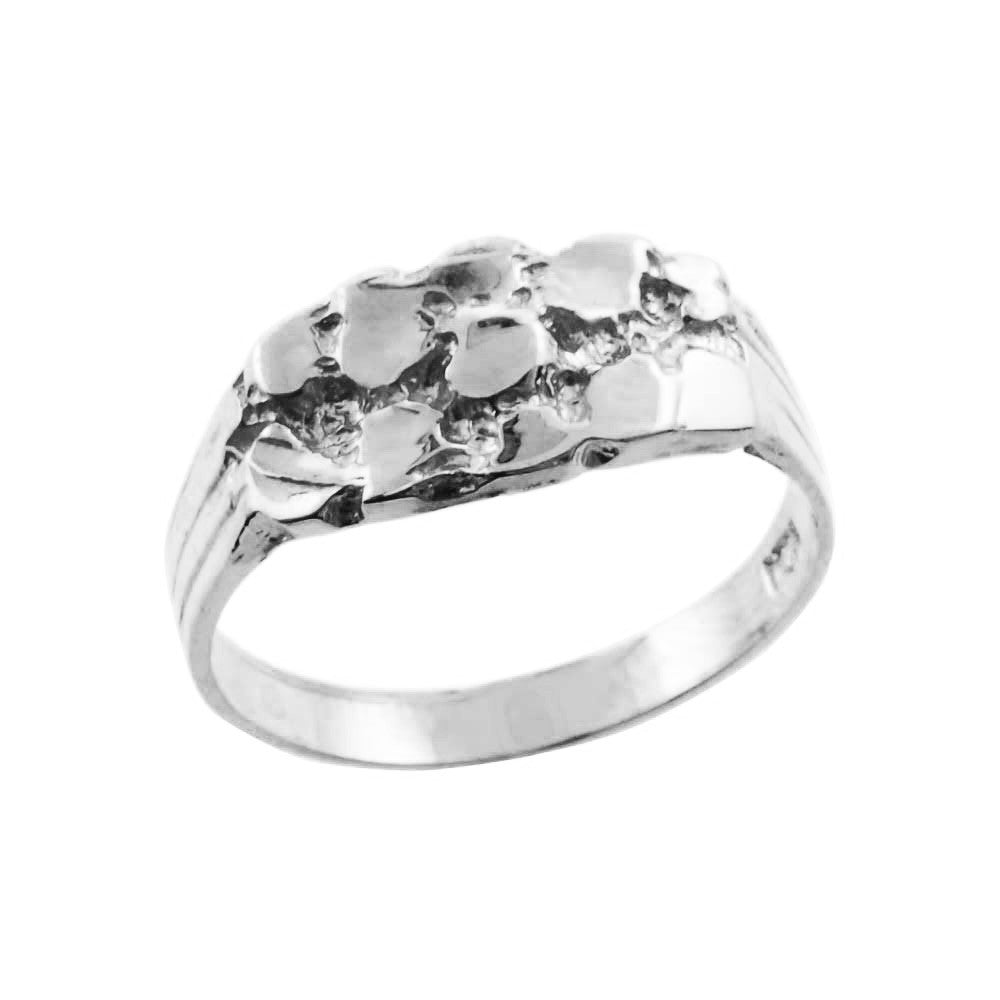 Gold Solid Nugget Men's Ring, view 3