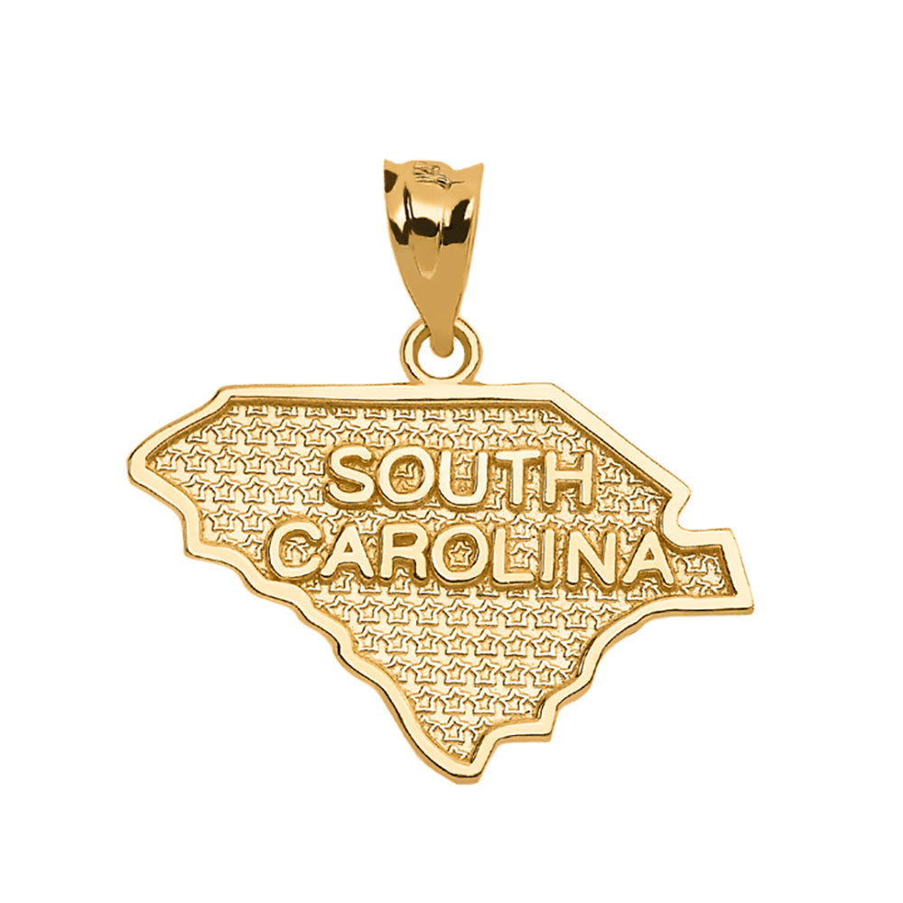 Gold South Carolina State Map Pendant Necklace, view 4